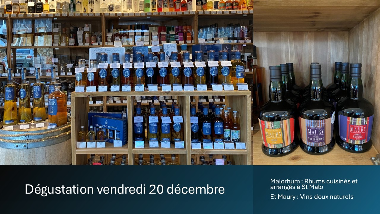 DEGUSTATION VENDREDI 20 DECEMBRE